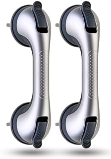 2 Pack Suction Cup Shower Grab Bars for Seniors, Heavy Duty Removable Shower Handles for Bathtubs & Showers, Bath Handrails for Elderly Assistance Products, Bathroom Safety Accessory