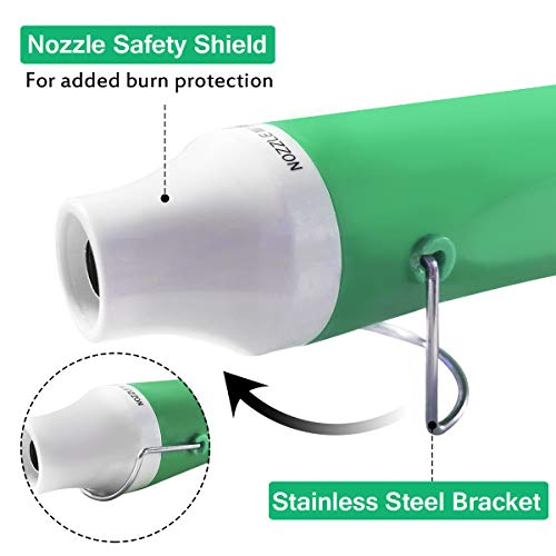 Mlife Mini Heat Gun - 300 Watt - Dual-Temperature Heat Tool with 6.5FT Power Cord for DIY Acrylic Resin Cups Tumblers Embossing Shrink Wrapping Paint Drying Crafts Electronics DIY (Light Green)