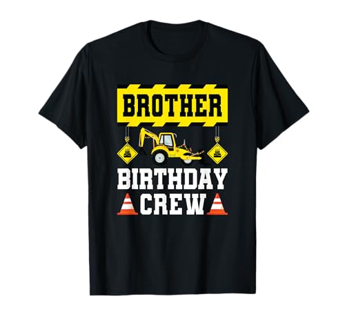 Brother Birthday Crew Shirt Construction Boys Crew Birthday Camiseta