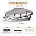 JUSTHUNDER Boat Cover 20-22 ft - Trailerable Waterproof Boat Covers Marine Grade Polyester Canvas Cover Fits Bass Boat, V-Hull and Tri-Hull, Fish & Ski, Runabout Bowrider 20' 21' 22' Foot Boat Gray
