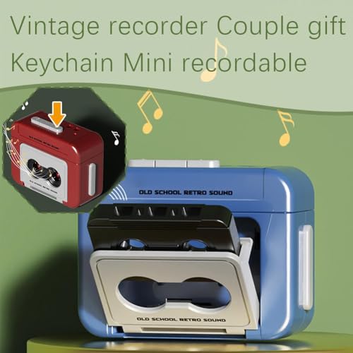 image for Generic Creative Mini Tape Recorder Keychain – Portable Retro Record