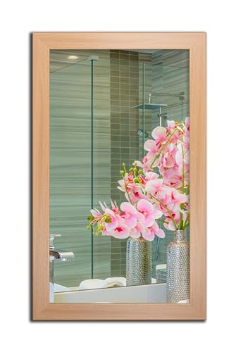 Ramix Miroir Mural Moderne Contemporain avec Cadre Solide Hêtre, pour Couloir de Chambre, 50x60cm