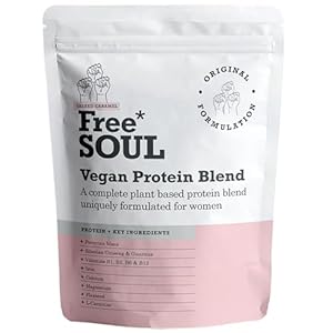 Free Soul Vegan Protein Powder | Formulated for Women | 600g | 20g Protein | Added Nutrients | Gluten & Soy Free Plant Based Nutrition Protein Shake | Pea and Hemp Isolate Protein (Salted Caramel)