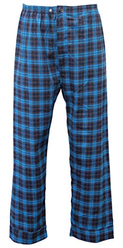 Foxfire Sleepwear 100% Cotton Plaid Flannel Long Sleeve Long Leg Set (Blue, Medium)2