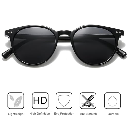aisswzber Small Round Polarized Sunglasses for Women Men Compact Vintage Style UV400 Protection Classic Lightweight by aisswzber - Image 4