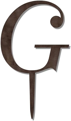 Miniatura 2 de Letra G de madera marrón con monograma para pastel de boda, regalo para novia, novio, iniciales de monograma, letra G, decoración para tartas,