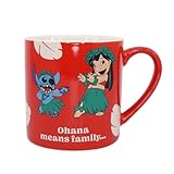 Disney Half Moon Bay - Taza Lilo & Stitch - Ohana - 325 ml - Taza de oficina - Taza de punto de regalo