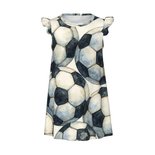 Augenstern Flutter Sleeve Nightgown Pajama Gown Watercolor Soccer Ball Easy Pull-On Sleepwear Nightdress