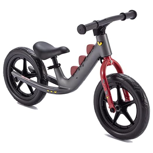 Royalbaby Dinosaur Kids Balance Bike 12 Inch Toddler Beginner Boys Girls Sport Training Bicycle Black