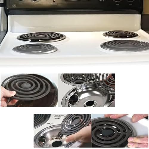 JIAYUYUARPY 4Pcs Chrome Drip Pans Compatible， Compatible with Whirpool Stove Top Drip Bowls, Replaceable 316048413 316048414(2 x 6 in & 2 x 8 in) by JIAYUYUARPY - Image 4