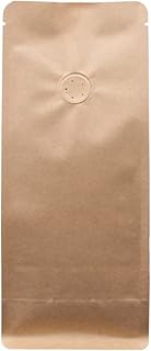 Lacers Bolsa de papel kraft neutra con válvula antiaroma, sin aluminio, alta barrera, diferentes tamaños y colores, personalizable (1000 ml, marrón, 1000)