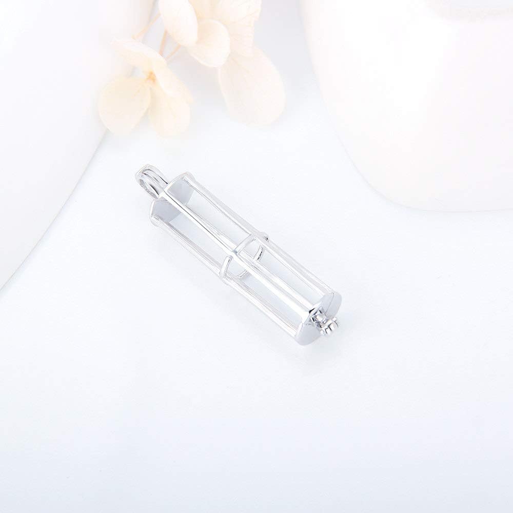 Cylindrical Tube Cage Pendants for Pearl Jewelry Making Sterling Silver, Design Cage Pendants for Women