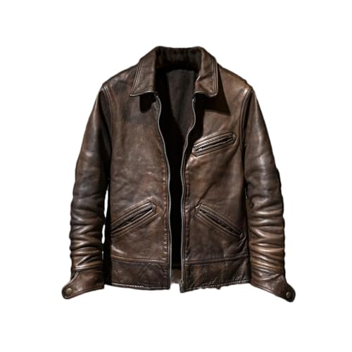 keusyoi Vintage Lambskin Leather Jacket Coat Luxury Men Genuine Leather Jacket Winter Leather Bomber Jacket Outwear steampunk buy now online