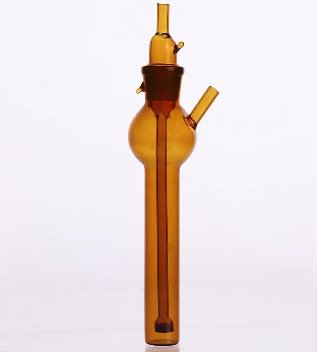 Transparent/brown Impact Type Absorption Bottle, Impact Gas Sampling Bottle, 10, 25, 50, 75, 125mL, Laboratory Equipment(25ml Brown)