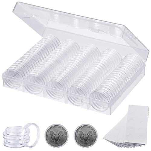 YAXIDAEVER 100pcs 30mm Capsules pour pièces de Monnaie,boîte de Rangement pour Pièces de Monnaie,pour Collecte et Stockage de Pièce de Monnaie Cover