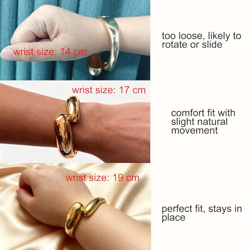 GREICHFAN Golden Chunky Waterdrop Bangle Bracelets Minimalist Bracelets Bangle for Women by GREICHFAN - Used condition - Image 6