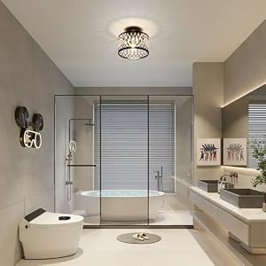 Rpzloila 9" Crystal Ceiling Light Fixture, Modern Semi Flush Mount Light — photo 6 of 6