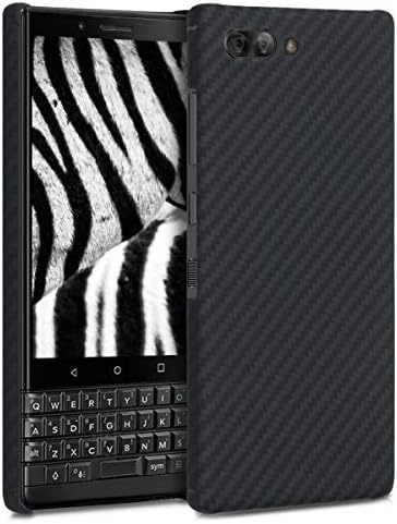 kalibri Aramid Fiber Case Compatible with BlackBerry KEYtwo LE (Key2 LE) - Case Super Slim Strong Protective Phone Cover - Black Matte