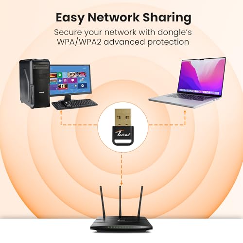 Image of Techie USB WiFi Adapter 150Mbps Nano WiFi Dongle for PC Laptop Desktop