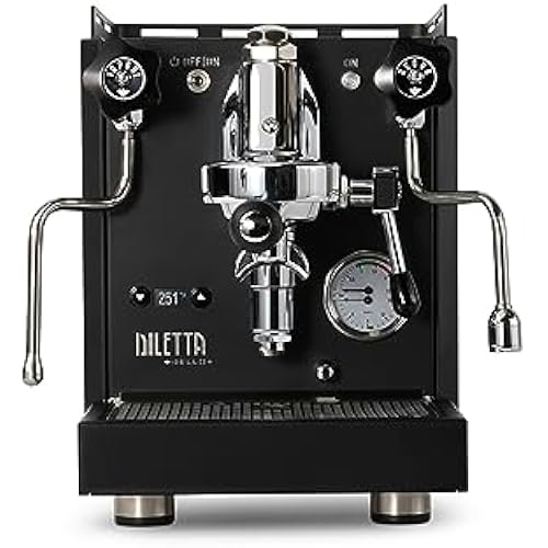 Diletta Bello+ Espresso Machine | E61 | PID Temperature Control | Shot Timer | Programmable Preinfusion | Handmade In Italy (Black)