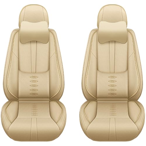 Car Seat Covers For Honda CRV 2007-2025 – Front Set Leather Seat Covers, Airbag Compatible, Waterproof & Breathable (Grey-Black)