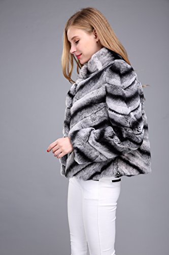 Lvcomeff Lady Genuine Rex Rabbit Fur Jacket 1706024 (M(Coat Bust 96 Cm)) #TOP5