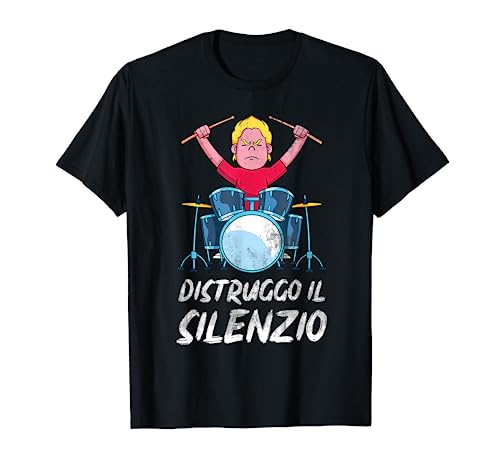 Batterista Regalo Tamburi Musica Percussione Drums Batteria Maglietta