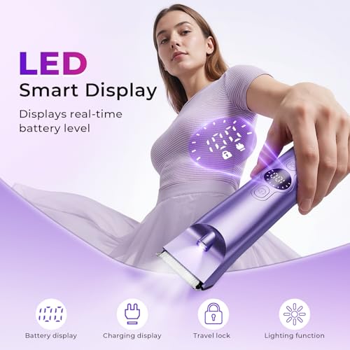 4 in 1 Bikini Trimmer for Women, Electric Razors for Women - Dual Head ，Royal Purple — view 6
