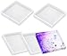 4 Pack Square Silicone Coaster Molds - Silicone Resin Mold, Clear Epoxy Molds for Casting with Resin, Concrete, Cement and Polymer Clay