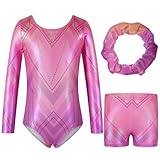 Valcatch Gymnastics Leotards for Girls with Shorts Sparkly Unitards Biketards Kids Dance Shorts Ballet One Piece Activewear