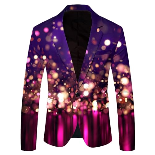 Rrongwn Herren Blazer Langarm Bunt Sakko Anzugjacket Funky Anzug Suit Neon Farbigen Blazer Sakko LGBT Pride Stolzmonat Jackett Abschlussball Karneval Kostüm Männer Stylish Jackets