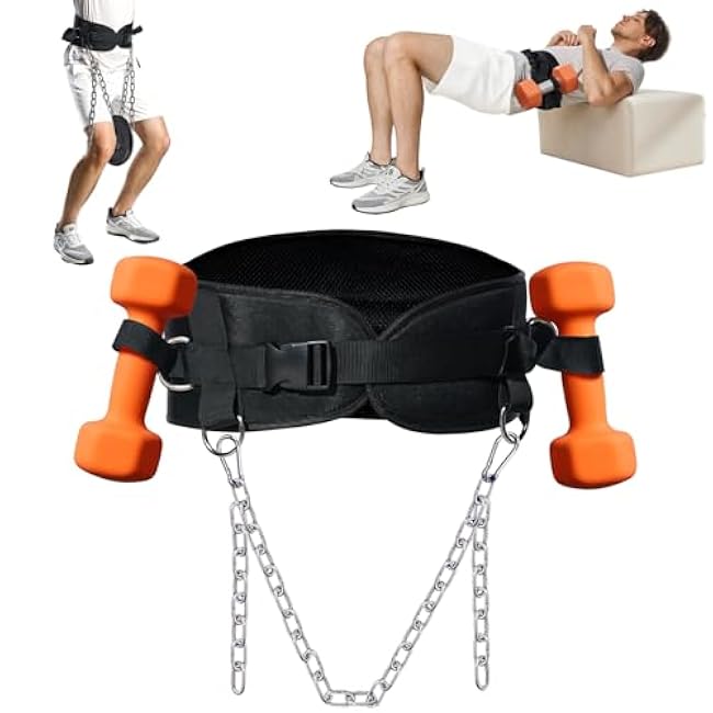 Dip Belt - 3IN1 Versatile Weight Lifting Belt,Thicker and Widerer Lifting Belt with Superior Support for More Weight, Adjustable Hip Thrust Belt with Fixed Buckle for Secure Hold