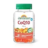 Jamieson CoQ10 Gummy, 100 mg, 60 Juicy Peach Flavoured Gummies. Supports Heart Health and Reduces Frequency of Migraines. Vegetarian, No Artificial Colours, Flavours, or Preservatives
