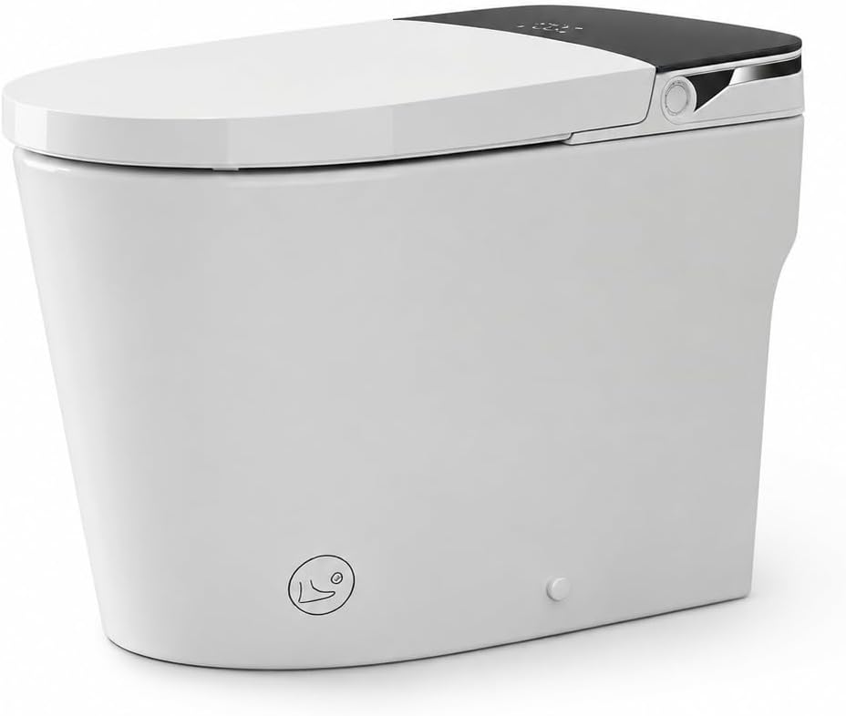 Smart Toilet with Bidet, ADA One-Piece Design, Built-In Tank Pump Flush
