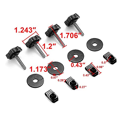 Advanblack Black Security Theft Deterrent Saddlebag Locks for H-D Touring 2004-2021 (Mounting Hardware, Bolts, Screws, Fastening Fastener Knobs Set) miniatura 7