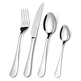✅ Gesundes Material: Besteckset ist aus Korrosionsbeständiger 410 Edelstahl, poliert, haltbar und gesund für täglichen Gebrauch. Rostfrei, spülmaschinengeeignet, formstabil und hygienisch.