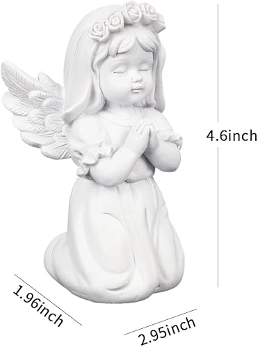 Miniatura 2 de Raeasily Estatua de ángel rezando – 4.7 pulgadas de resina para manualidades, decoración para estantes, hogar, boda, decoración de coche, escritorio