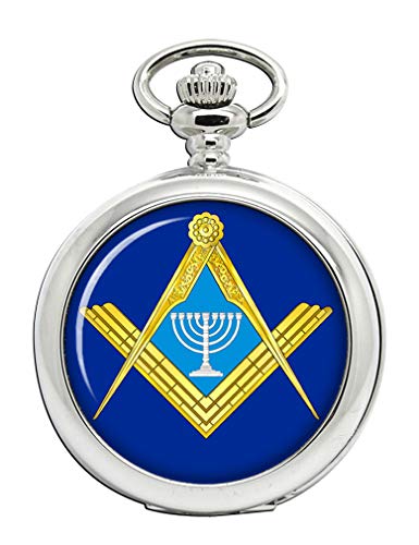 Jewish Masonic Menorah Full Hunter Pocket Watch #TOP27