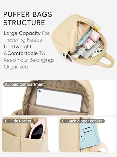 Image of WESTBRONCO Mini Backpack for Women Nylon Small Fashion Backpacks Purse Puffer Lightweight Backpacks for Travel, Shopping, Daily