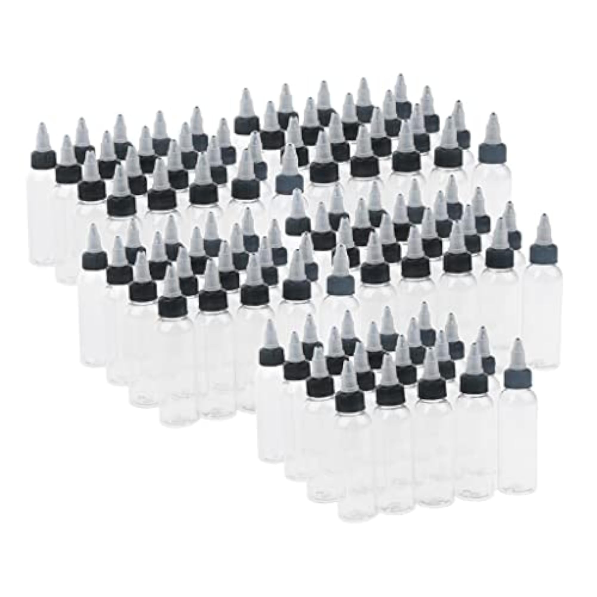 100 Pcs Empty Plastic Squeeze Bottles with Caps