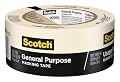 Scotch General Purpose Masking Tape, 1.88 in x 60.1 yd, Beige, Sticks for Up to 5 Days, Removes Easily Without Leaving Sticky Residue, Easy-to-Tear Masking Tape (2050-48MP)