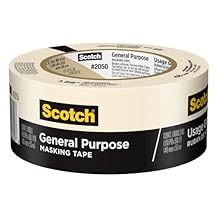 Scotch General Purpose Masking Tape, 1.88 in x 60.1 yd, Beige, Sticks for Up to 5 Days, Removes Easily Without Leaving Sticky Residue, Easy-to-Tear Masking Tape 2050-48MP