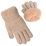 Kinder Dick Winter Strickhandschuhe Mit Fleecefutter 5-10 Jahre Mädchen Jungen Wolle Warm Fingerhandschuh Skihandschuhe Magische Gestrickte Vollfinger Radhandschuhe Thermo Winddicht Handschuhe