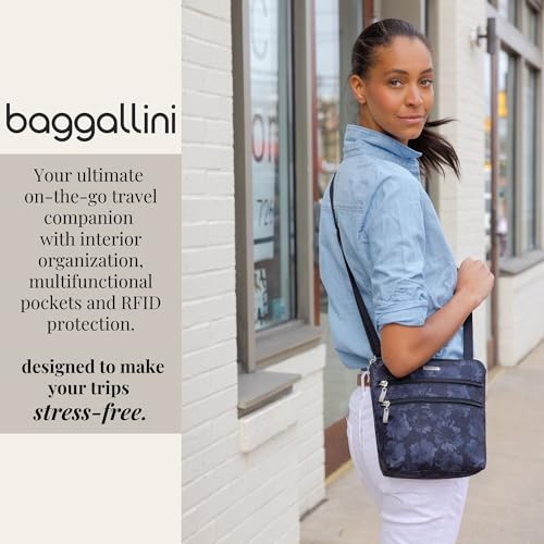 Baggallini Essential Crossbody Bags for Women 9x8 Organized Lightweight Washable Nylon Travel Handbag Purse w/RFID Protection2