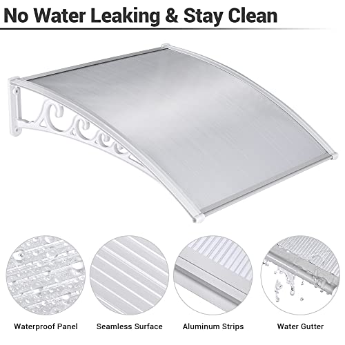 Yescom 40"X40" Outdoor Awning Patio Window Door Canopy Cover Uv Protection Hollow Sheet #TOP2