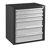 ADB 24802 - Cassettiera in acciaio verniciato a polvere, 6 cassetti, 70 x 43,5 x 75 cm