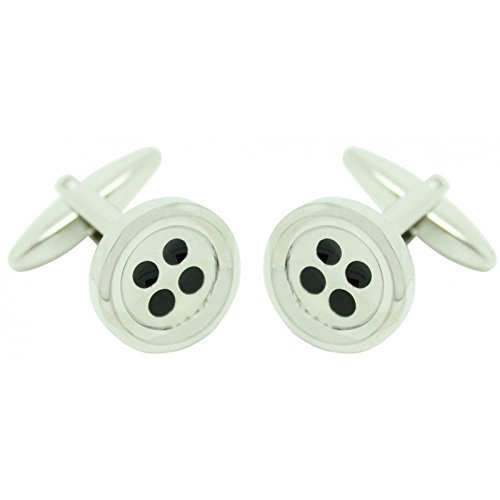 Gemelos botón cufflinks elegantes en acero pulido para camisas de alta sastrería 2