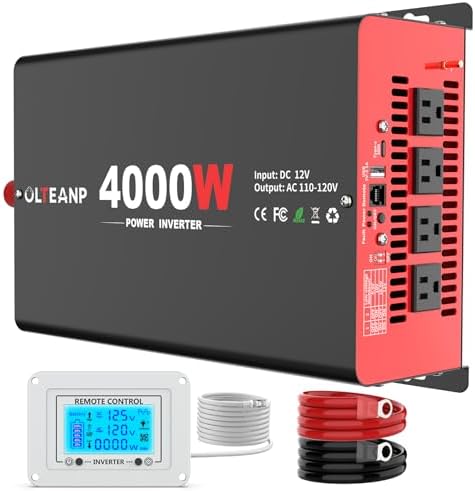 OLTEANP 4000 Watt Power Inverter 12V DC to 110V AC Car Inverter w...