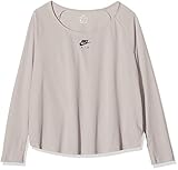 W Nk Top Ls Air (BV4010-218) NIKE W Nk Top LS Air Camiseta De Manga Larga, Mujer, Pumice/Black, S
