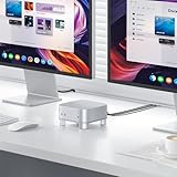 OMOTON Aluminium Stand for Mac mini M4 and M4 Pro, Easily Accessible Power Button, Ventilation & Cooling Desktop Holder Mount, Stable and Non-Slip Stand, Silver - Image 9